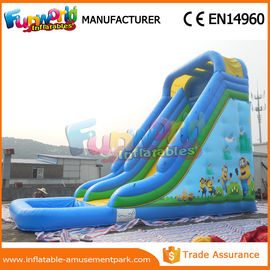Durable Minion Outdoor Inflatable Water Slides Inflatable Bouncer Slide With Pool