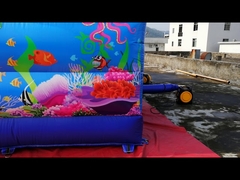 château gonflable gonflable du monde marin avec toboggan