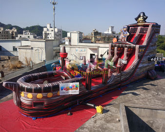 18m Inflatable Commercial Pirate Ship Slide  / Blow Up Water Slide
